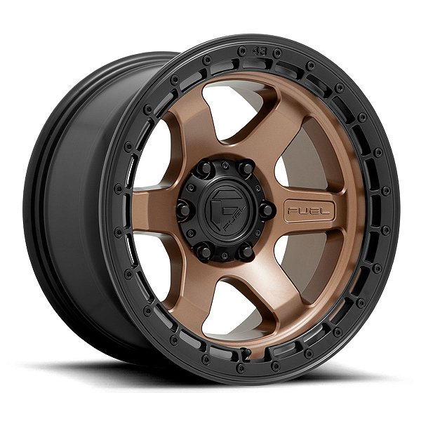 Roda Fuel Block D751 18x09 6x139.7 +20mm Bronze Com Borda Preta