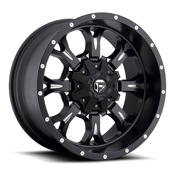 Jogo de Rodas Fuel Krank D517 17x9 8x165.10 +1MM Preto Brilhante Com Fresado