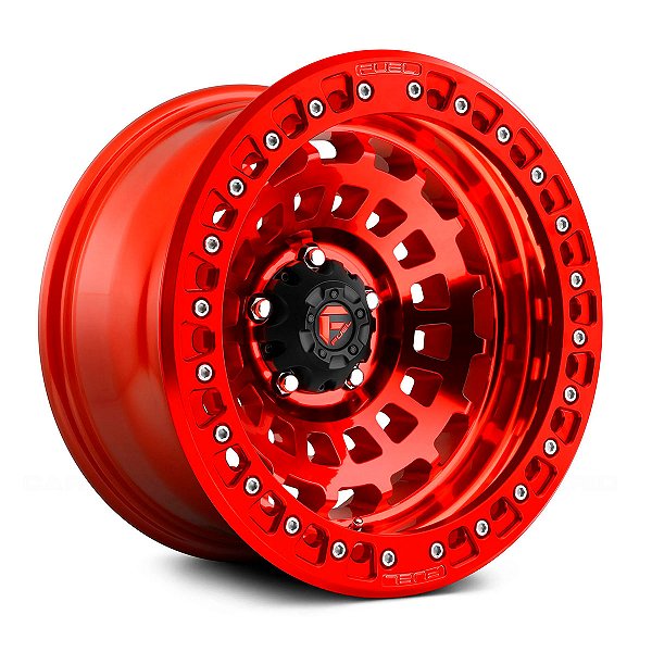 Jogo de Rodas Fuel Zephyr Beadlock D100 17x9 6x139.7 -15MM Vermelho