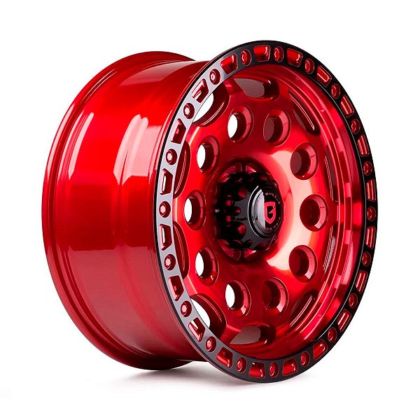 Jogo de Rodas Gisa Wheels Buck D3358 20x9 6x139.7 +25MM Vermelho Brilhoso