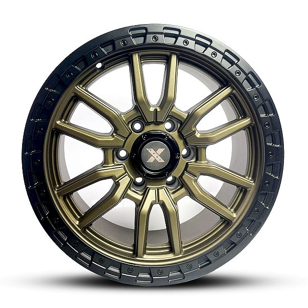 Jogo de rodas REBEL 18X8 6X139.7 0MM Bronze borda preta