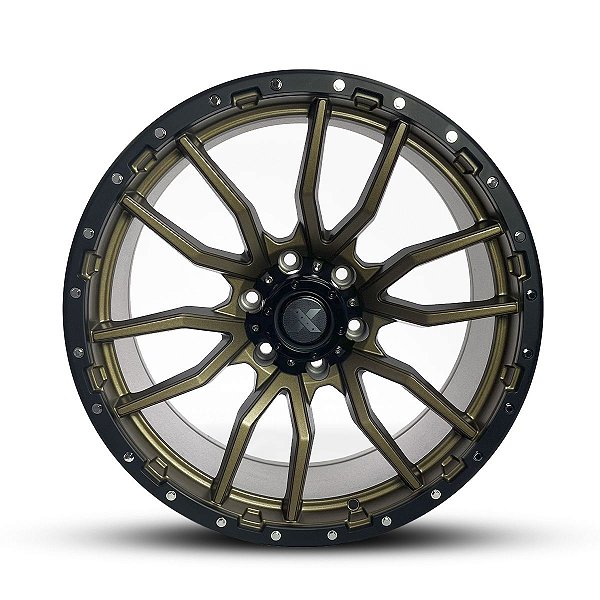 Jogo de Rodas REBEL 20X09 6X139.7 0mm Bronze borda preta