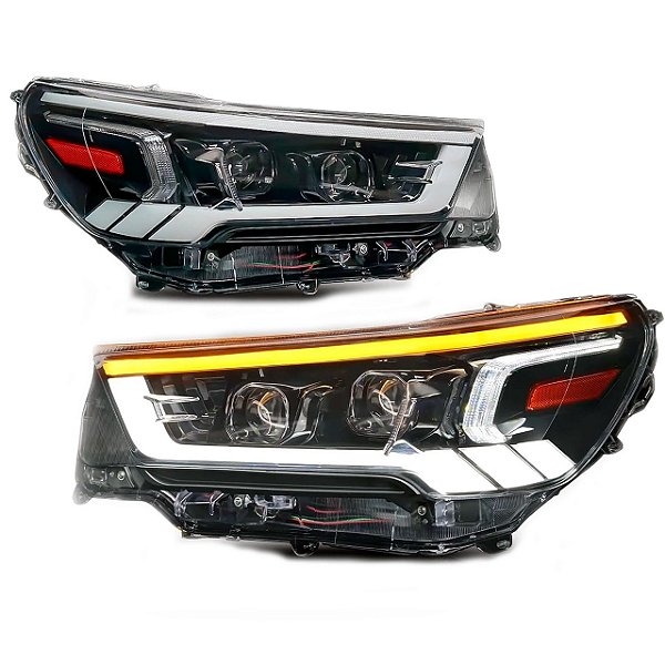 Farol Tribal Full Led sequencial para Toyota Hilux 2021 a 2023