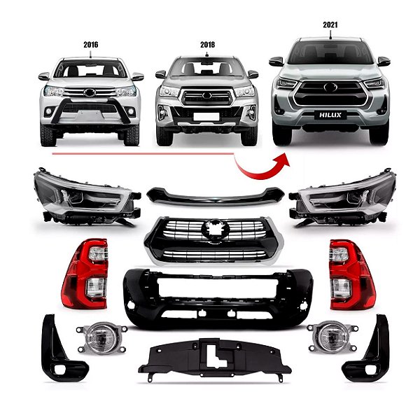 Kit conversão Toyota Hilux 2016 a 2020 para Hilux SRX 2021