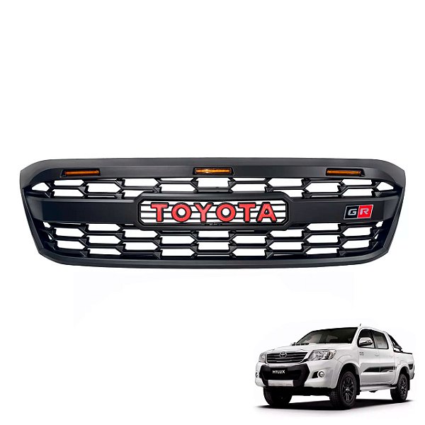 Grade preta com vermelho para Toyota Hilux 2005 a 2011 - Modelo GR