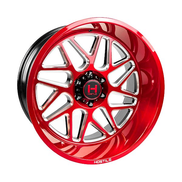 Jogo de Rodas Hostile H108 22x12 8x165.1 -44mm Vermelho Dandy