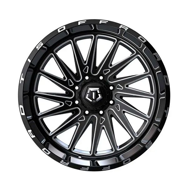 Jogo de Rodas TIS H547 20x10 8x165.1 -18mm Preto Brilhante Fresado