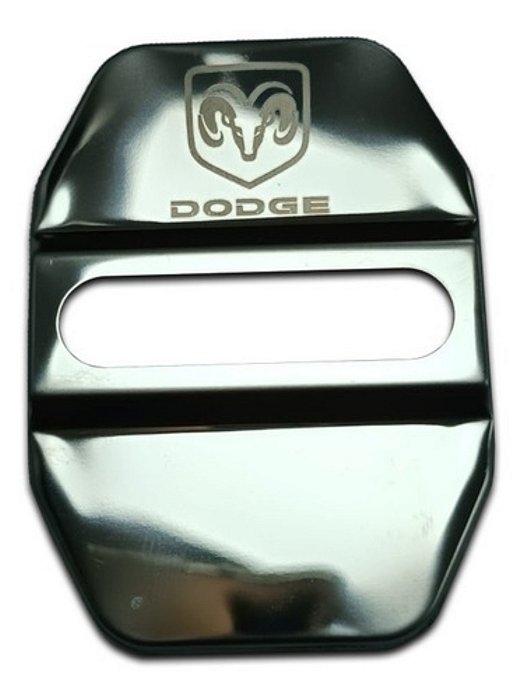 APLIQUE PARA FECHADURA - DODGE RAM - KIT C/4 - PRETO - CROMADO