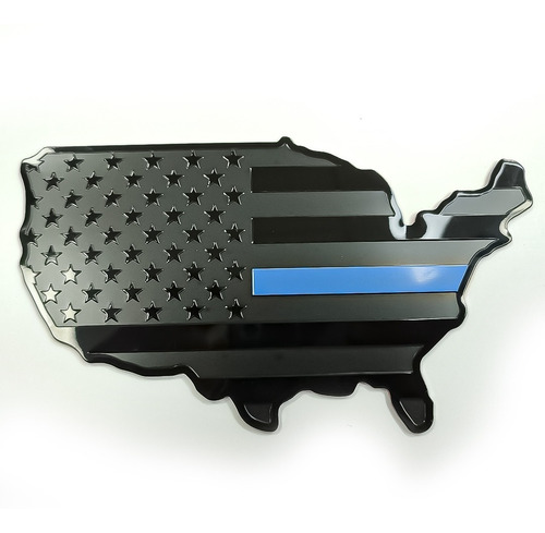 EMBLEMA - EUA - MAPA AMERICANO - DETALHE AZUL