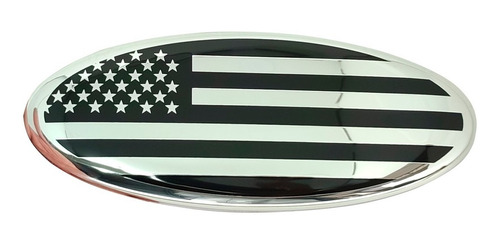 EMBLEMA - FORD - 23.9CM - BANDEIRA AMERICANA PRETO/CROMADO