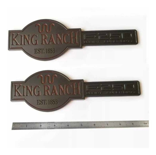 EMBLEMA - KING RANCH - F-250 - LARIAT - SUPER DUTY - PRETO/VERMELHO