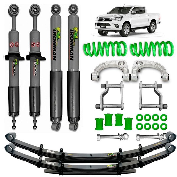 Kit Suspensão IronMan NitroGás para Toyota Hilux 2016 a 2024 FULL COM bandeja