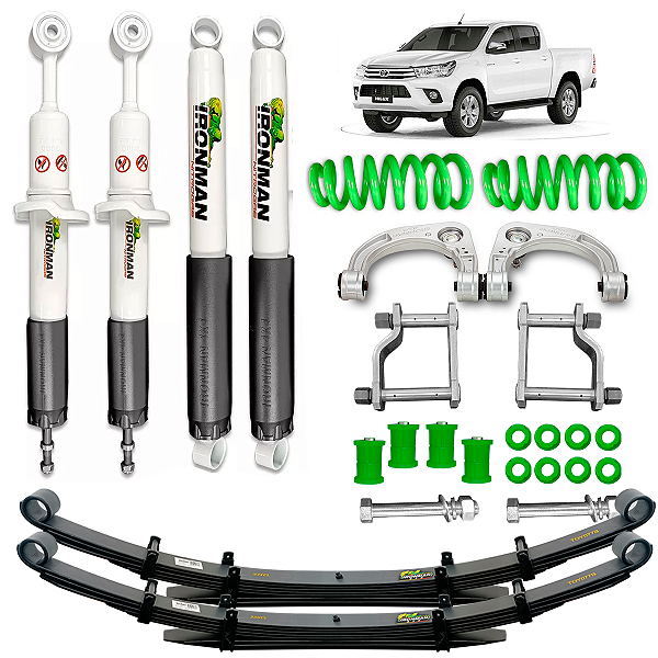 Kit Suspensão IronMan NitroGás para Toyota Hilux 2016 a 2024 FULL COM bandeja