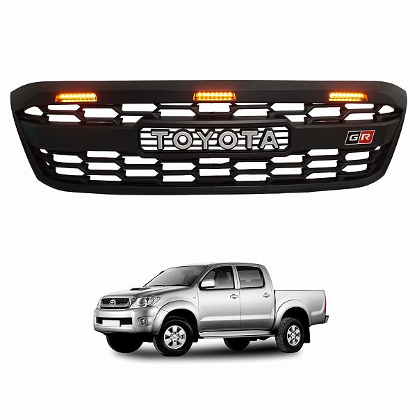 GRADE FRONTAL - HILUX - 05/11 - PRETA ESCRITA TOYOTA CINZA