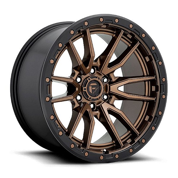 Roda Fuel  Rebel D681 20x10 6x139.7 -18mm  Bronze Borda Preta