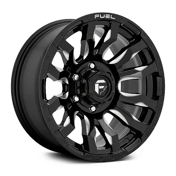 Roda Fuel Blitz D673 20x10  5x139.7  -18mm  Preto Brilhoso Fresado