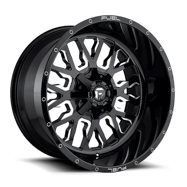 Roda Fuel Stroke D611 22x10 6x135/6x139.7  +10mm Preto Brilhante Fresado