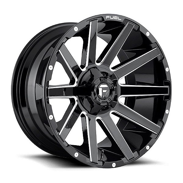 Roda Fuel Contra D616  20x09  8x165.1   +20mm  Preto Fosco Fresado
