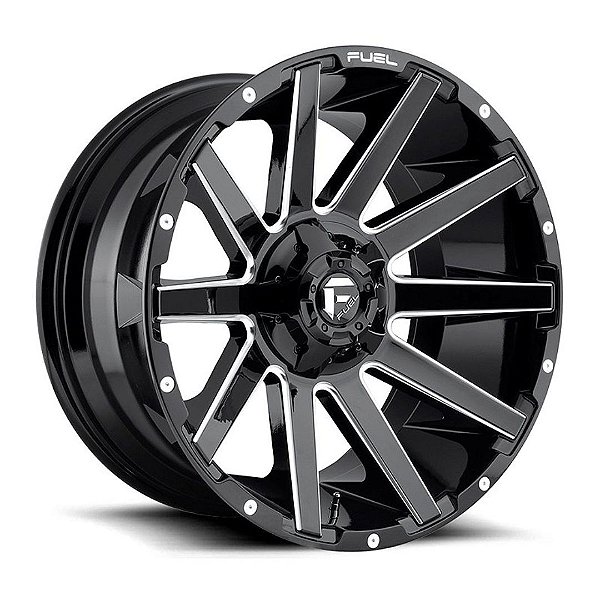 Roda Fuel Contra D616 20x09  8x165.1  +1mm  Preto  Fosco Fresado
