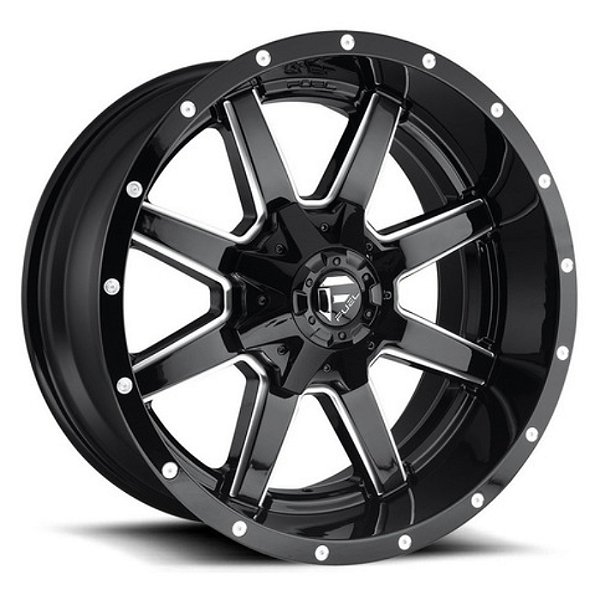 Roda Fuel Maverick D610 20x09 8x165.1 +20mm Preto Brilhante Borda Fresada