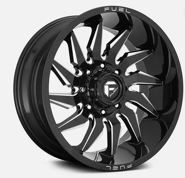 Roda Fuel Saber D744 20x09 8x165.1 +20mm Preto Brilhante Fresado