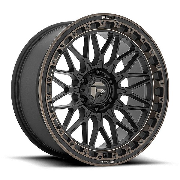 Roda Fuel Trigger D759 20x9 6x139.7 +1mm  Preto Fosco  Bronze Fresado