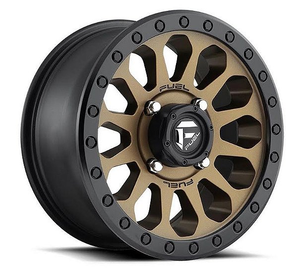 Roda Fuel Vector D600 17x9 6x139.7  -12mm  Bronze Borda Preta