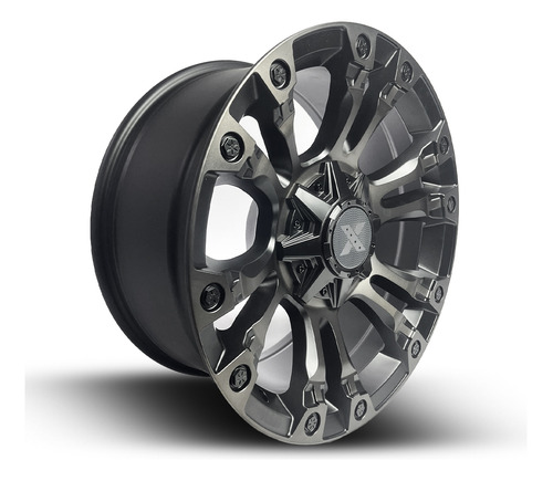 Roda RE Vapor 20x9 8x165.1  0mm  Preto Fosco Borda Preto  Escovado