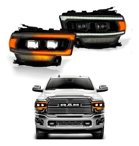 Farol Dianteiro Ram 2019+ Fumê Modelo Original