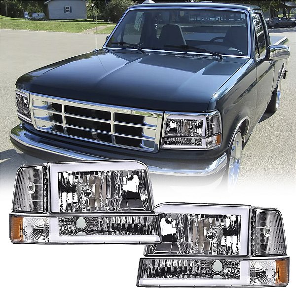 Farol Dianteiro Ford F-1000 1996/1998 Oled Cristal