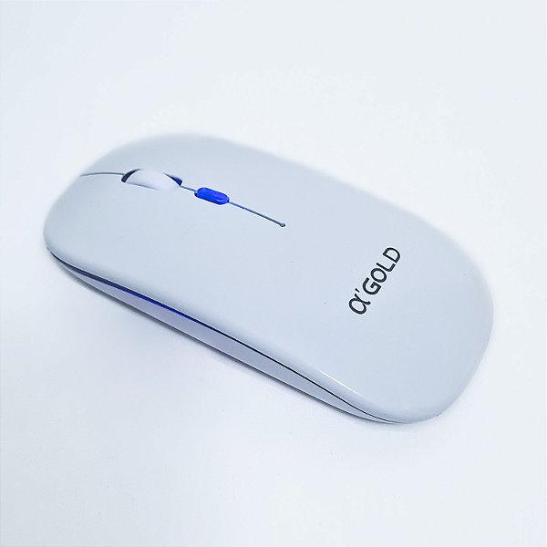 Mouse sem Fio Recarregável - Multiuso - Silencioso com LED - Branco -  LevTech Store