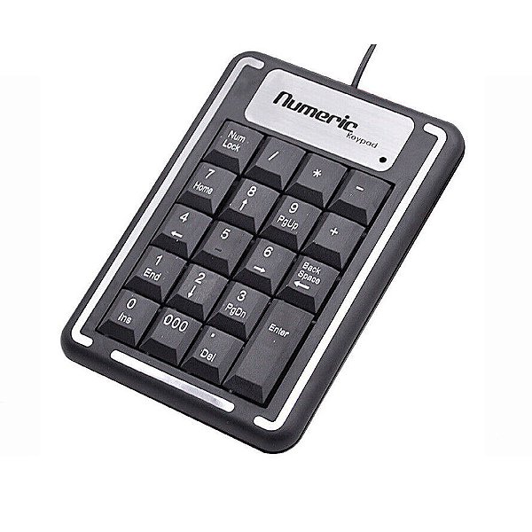 Teclado Numérico Keypad - 19 teclas - K-013 Preto