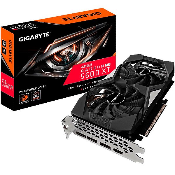 Placa de Vídeo Gigabyte AMD Radeon RX 5600 XT Windforce OC 6GB, GDDR6, (rev 1.0) - GV-R56XTWF2OC-6GD