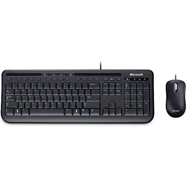 Kit Teclado E Mouse Com Fio Microsoft - Wired Desktop 600 - APB-00005