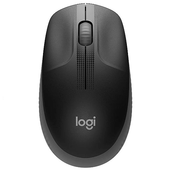 Mouse sem fio Logitech Full Size M190 - Cinza