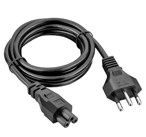 Cabo de Força para Notebook Tripolar 3 Pinos 1.5M - 10A Flexível