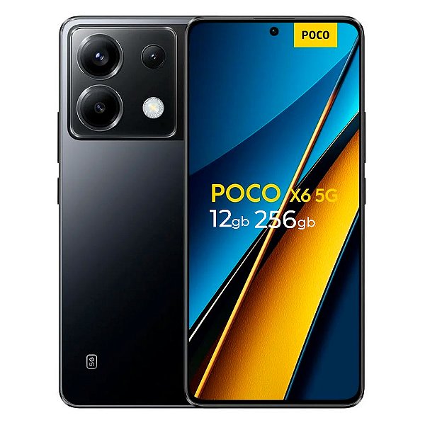 Smartphone Poco X6 - 12Gb ram - 512Gb - Câmera 64MP - Black - Global Version
