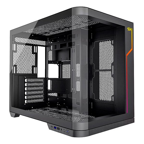 Gabinete Gamer Redragon Wideload Extreme - Vidro Curvado Temperado, Mid Tower, RGB, Preto - Ca-605b