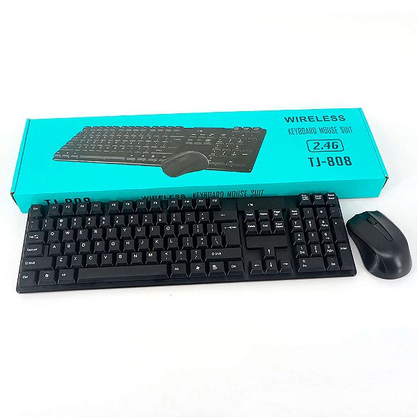 Kit Teclado e Mouse Sem Fio - 2.4GHz Wireless - TJ-808