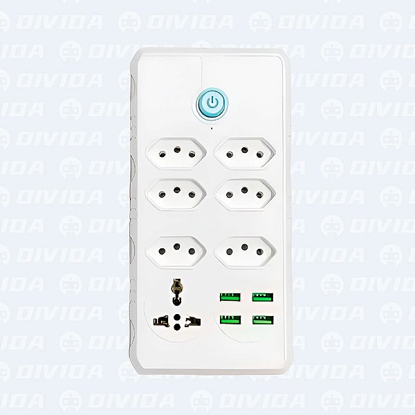 Filtro De Linha - Extensão 6 Tomadas e 4 USB - OI-TO136
