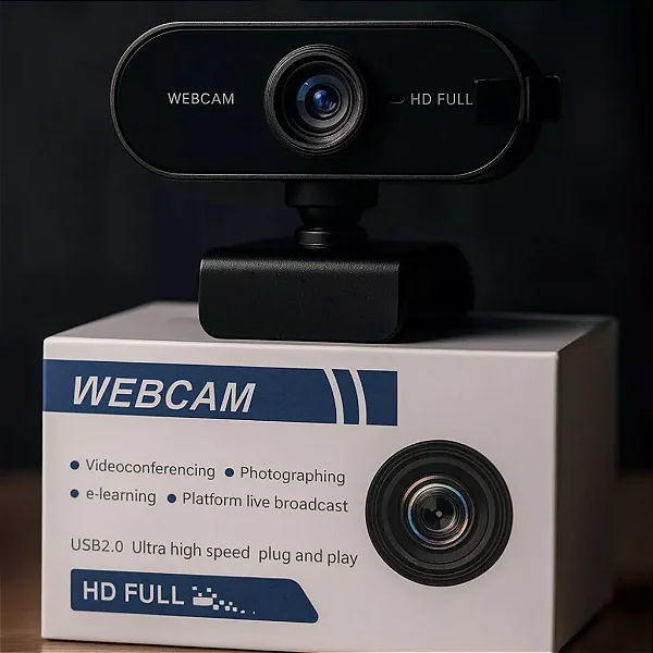 Webcam Full HD 1080P com Microfone Integrado USB 2.0 – Alta Definição