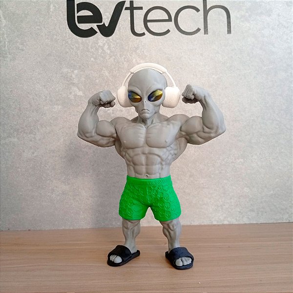 Mascote ET Bodybuilder - 21cm - Impressão 3D com Acabamento Fosco