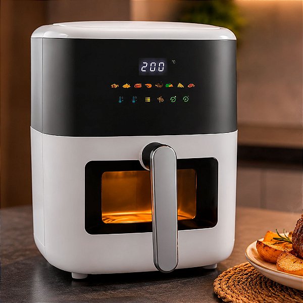 Fritadeira Elétrica Air Fryer Seu Lar SL5137 - 6Litros - Porta Removível - Branca - 127V