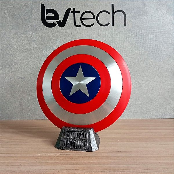 Escudo de Mesa Capitão América - 20cm - Pintura Automotiva