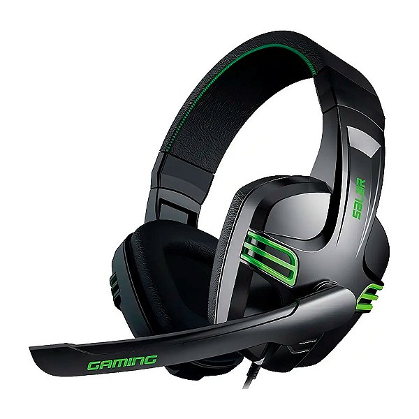 Headset Gamer Shark KX101 - Drivers 40 mm - Preto/Verde