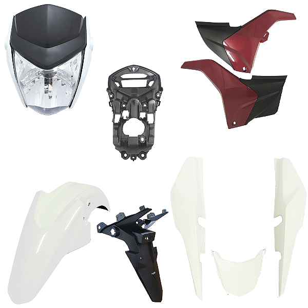 Kit Carenagem E Farol Completo Titan 150 Branco Ano 2014