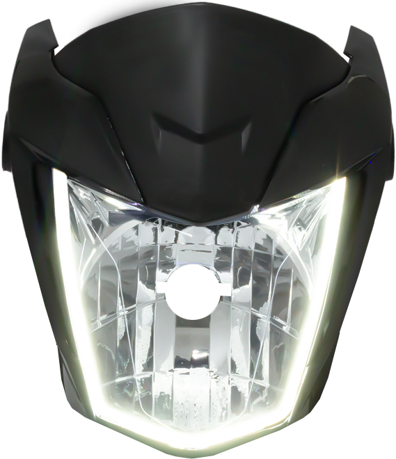 Frente Farol DRL Completo Titan 160 Preto Brilhante Ano 2023
