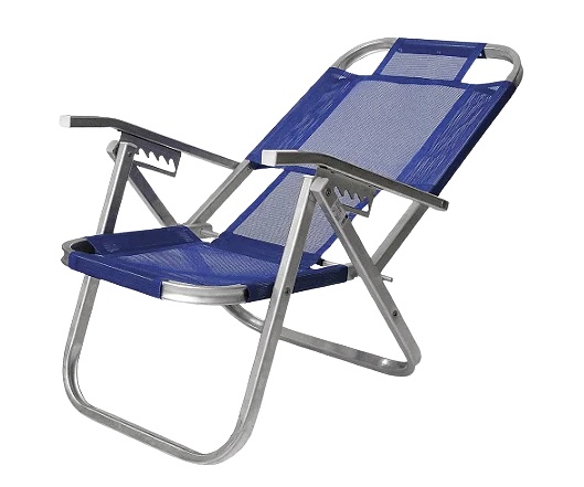 Cadeira de praia 05 posições - Modelo Ipanema - Azul Royal