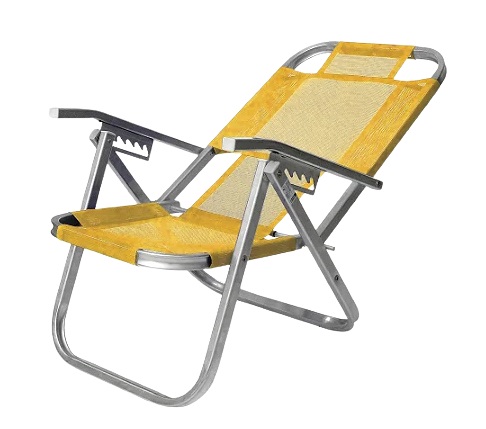 Cadeira de praia 05 posições - Modelo Ipanema - Amarelo