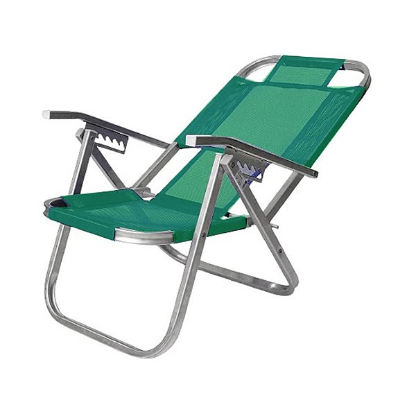 Cadeira de praia 05 posições - Modelo Ipanema - Verde